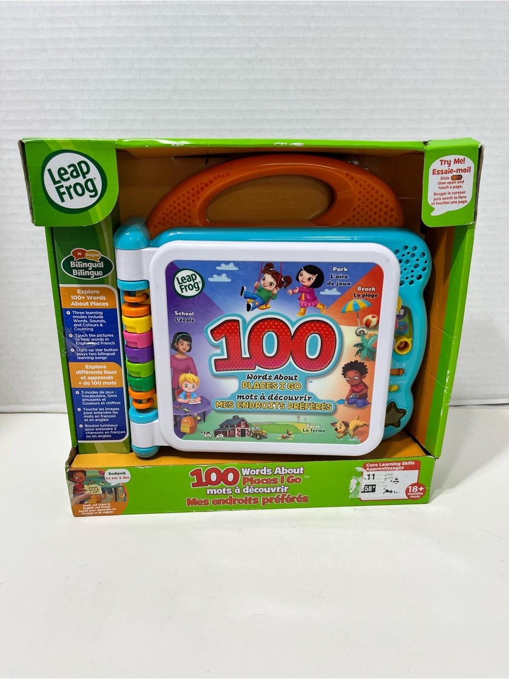 LEAP FROG 100 Words About Places I Go electronically bilingual learning book NWT